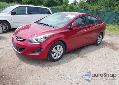 2016 Hyundai Elantra Se z USA, uszkodzony, nr VIN 5NPDH4AE1GH668690